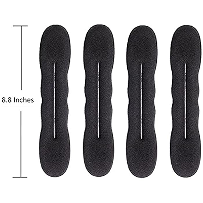 Styla Hair Hair Bun Maker 4 Pack Large Foam Sponge Buns Shaper Accessories Strong Flexible Reusable Bun Twister for Updo’s, Ballet Buns, French Twist, Waves & more! - Image 2